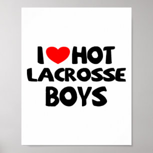 Affiche I Love Hot Lacrosse Boys Funny Heart Sport