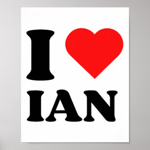 Affiche I Love Ian I Heart Ian Name Y2k Christmas
