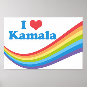 Affiche I Love Kamala Cute Election Rainbow