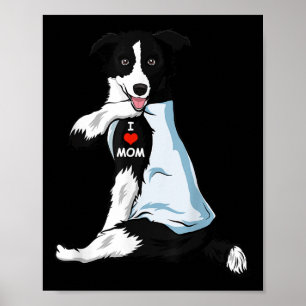 Affiche I Love Maman Tattoo Border Collie Maman Amoureux d