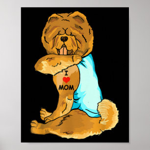 Affiche I Love Maman Tattoo Chow Chow Maman Amoureux des c