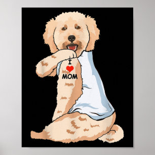 Affiche I Love Maman Tattoo Poodle Maman Amoureux des chie