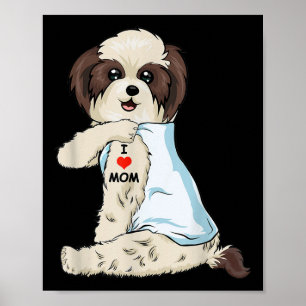 Affiche I Love Maman Tattoo Shih Tzu Maman Amoureux des ch