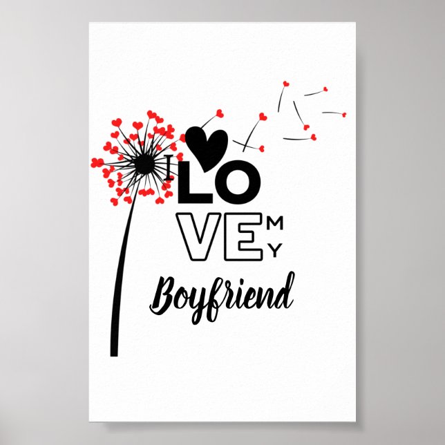 Affiche I Love My BOYFRIEND - Personnalisé moderne (Devant)