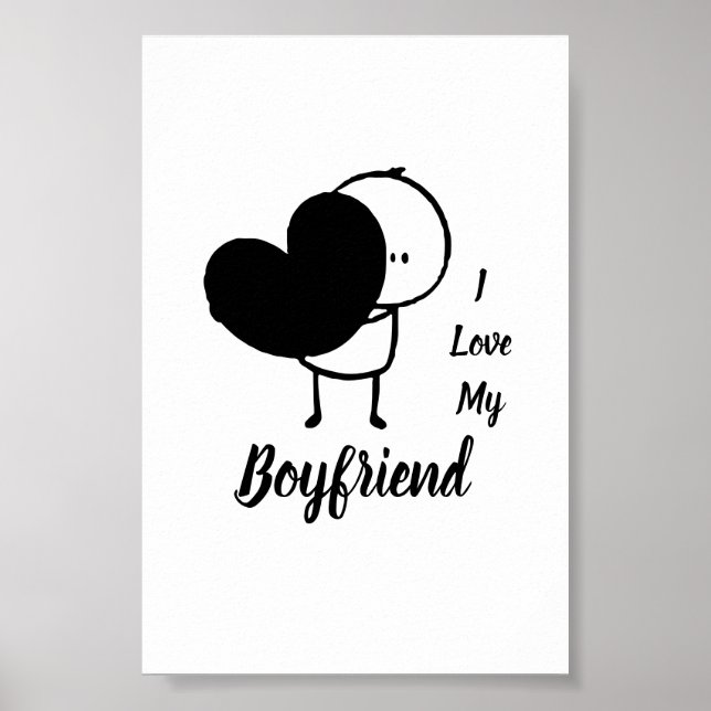 Affiche I Love My BOYFRIEND - Personnalisé moderne (Devant)