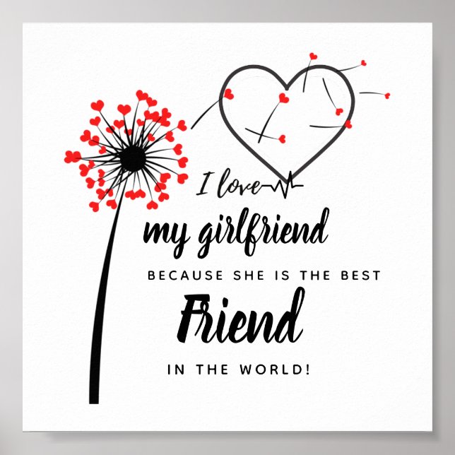 Affiche I Love My Girlfriend PHOTO Don Coeur personnalisé (Devant)