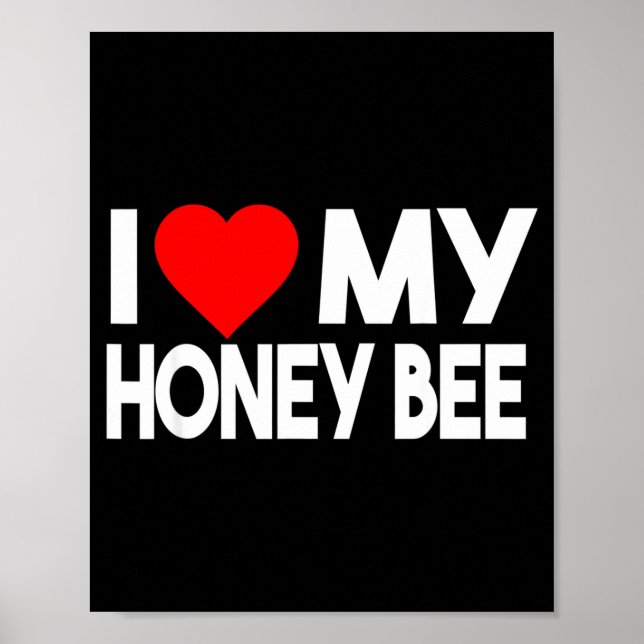 Affiche I Love My Honey Bee Shirt, Funny Animal Couple Mat (Devant)