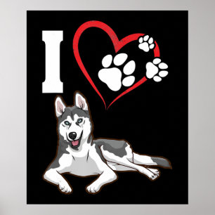 Affiche I love my siberian husky dog Home Decor Venin