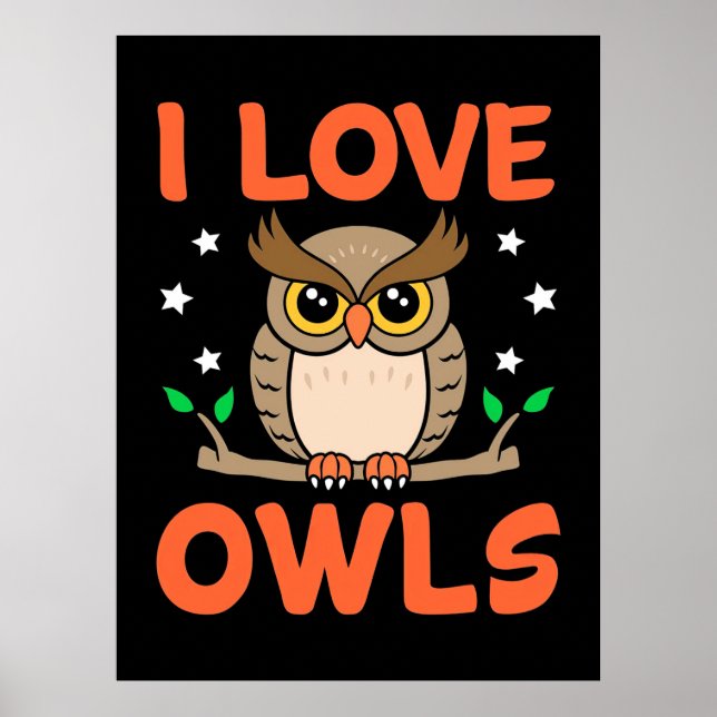 Affiche I Love Owls (Devant)