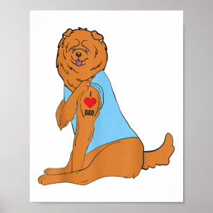 Affiche I Love Papa - Chien Coeur Tattoo Chow Chow _1