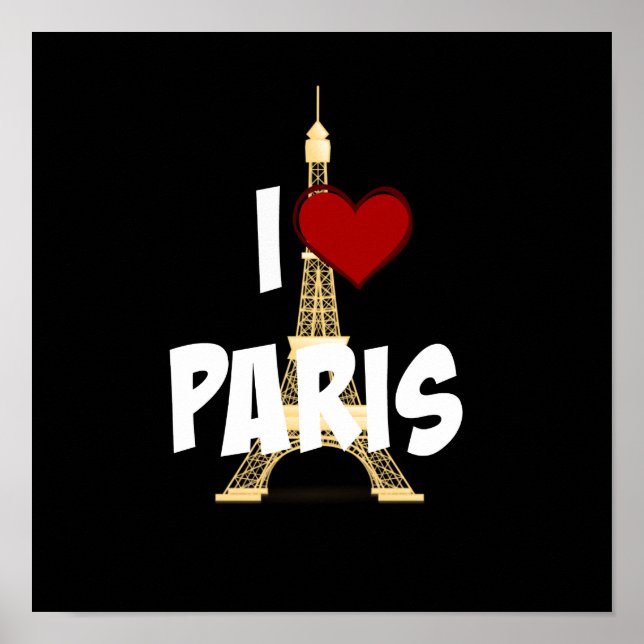 Affiche "I Love Paris", Tour Eiffel, (Devant)