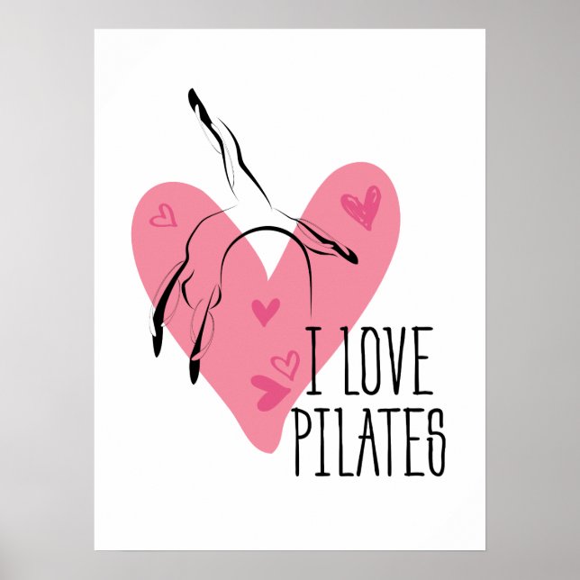 Affiche I LOVE PILATES Pilates Pose sur baril (Devant)