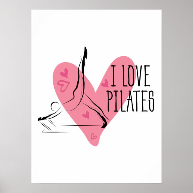 Affiche I LOVE PILATES Pilates Pose sur Réformateur (Devant)