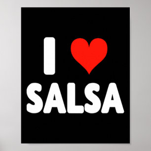 Affiche I Love Salsa Heart Dance Danseuse Studio Danser Me