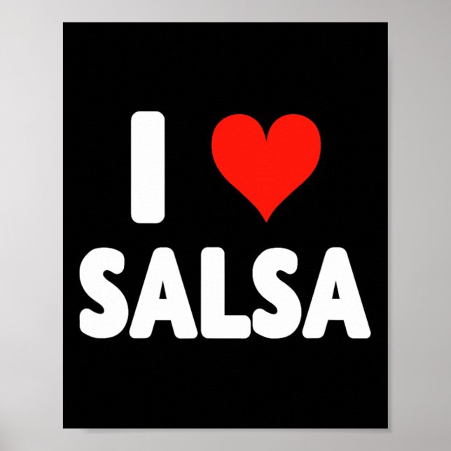 Affiche I Love Salsa Heart Dance Danseuse Studio Danser Me (Devant)