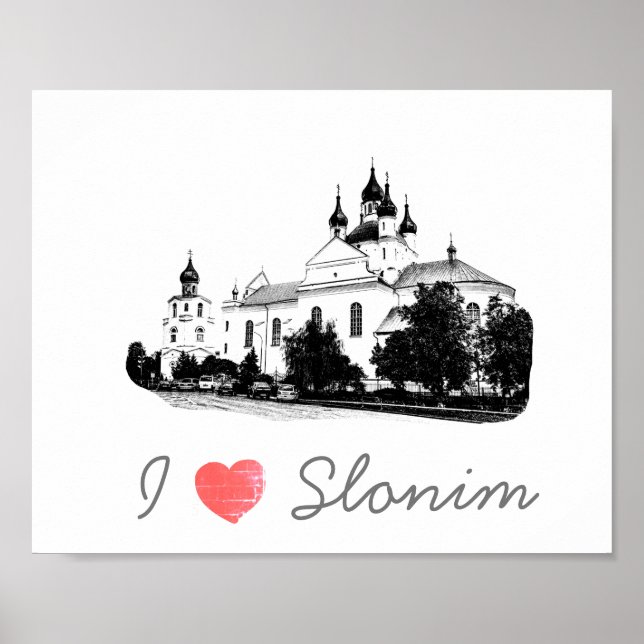 Affiche I Love Slonim Belarus Architecture Church (Devant)