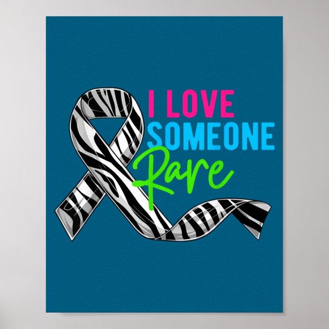 Affiche I Love Someone Rare Zebra Ribbon - Rare Disease Aw (Devant)