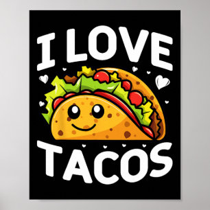Affiche I Love Tacos Parti Mexicain I Love Tacos Cinco De