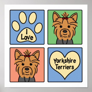 Affiche I Love Yorkshire Terriers