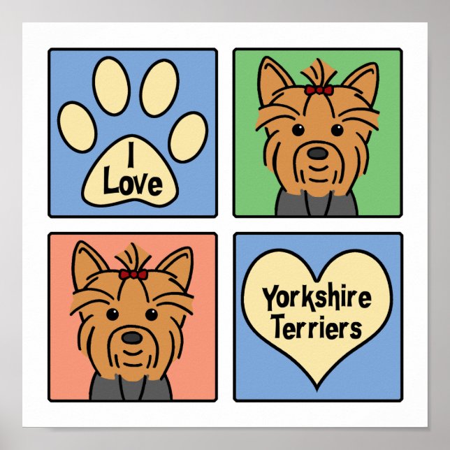 Affiche I Love Yorkshire Terriers (Devant)
