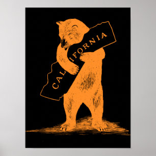 Affiche I Love You California—Orange and Black