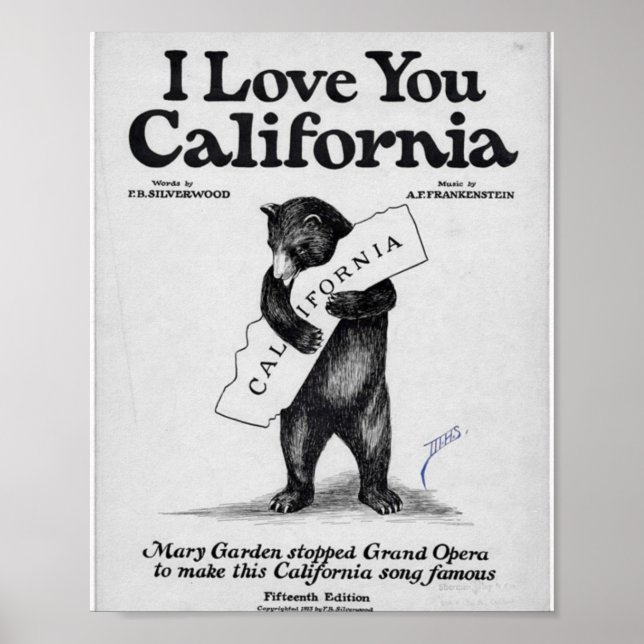 Affiche I Love You California Sheet Music (Devant)