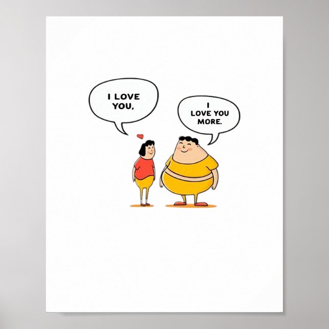 Affiche I Love You I Love You More Modern Love Playful Sty (Devant)