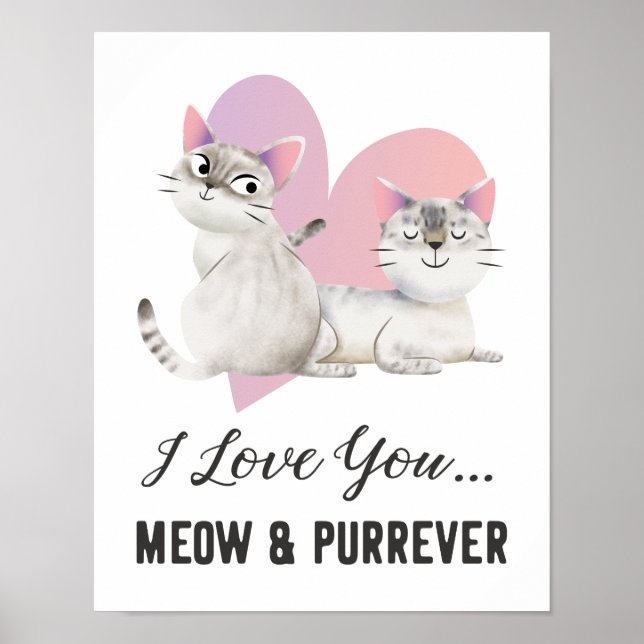 Affiche I Love You Meow et Purrever Cat (Devant)