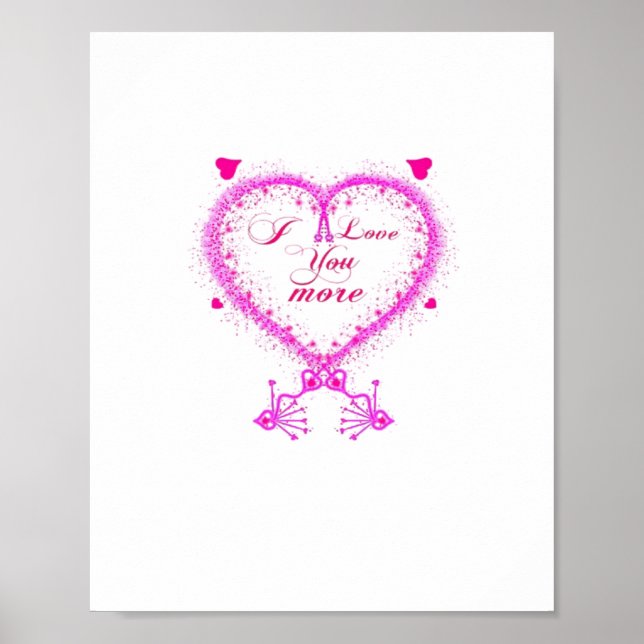 Affiche I Love You More Classic Romantic Design  (Devant)