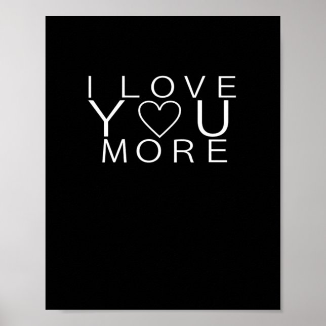 Affiche I Love You More Minimal Design  (Devant)