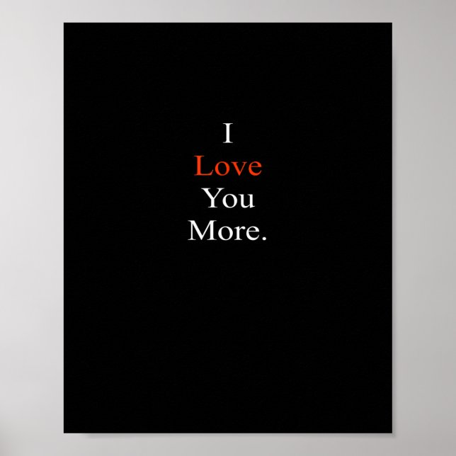 Affiche I Love You More Minimal Design  (Devant)