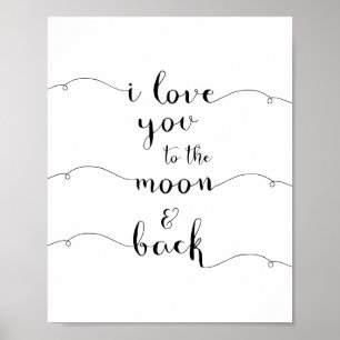 Affiche I love you to the moon and back