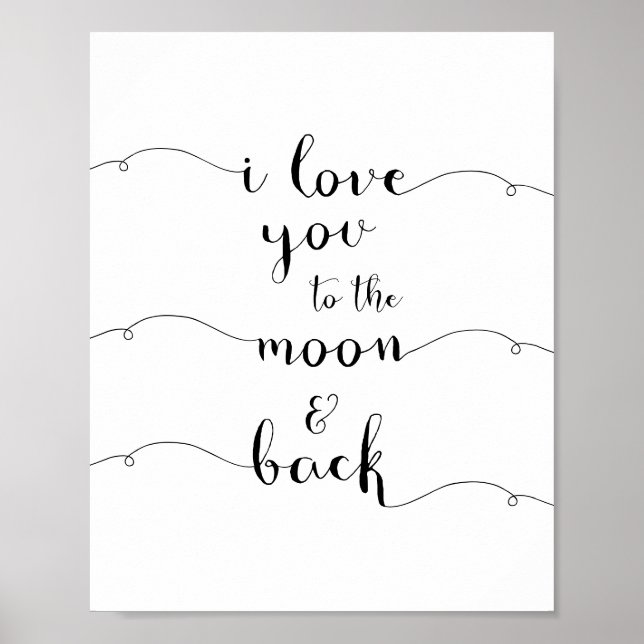 Affiche I love you to the moon and back (Devant)