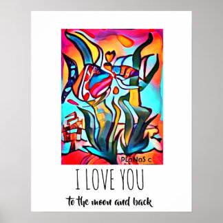 Affiche I love you to the moon and back