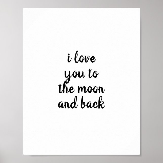 Affiche i love you to the moon and back (Devant)