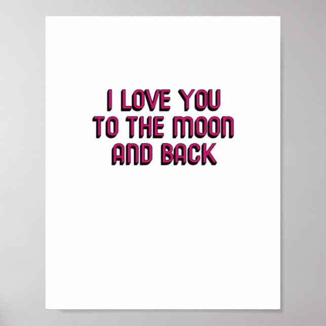 Affiche I Love You To The Moon And Back Heartfelt Modern D (Devant)