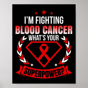Affiche I’m A Fighter Blood Cancer Ribbon Sensibilisation