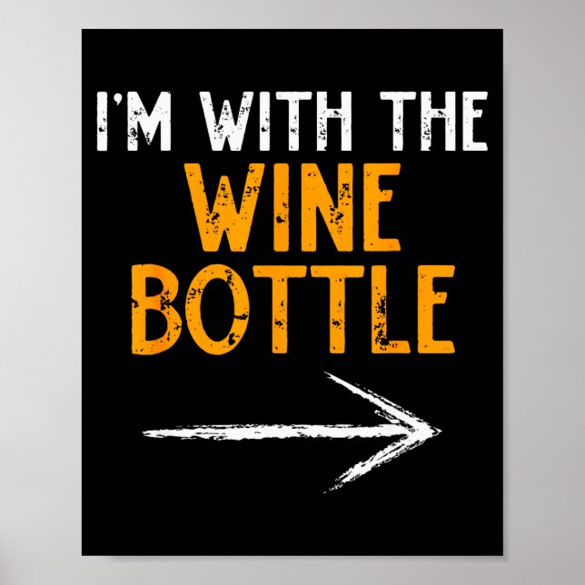 Affiche I’m With The Wine Bottle Halloween Matching Couple (Devant)