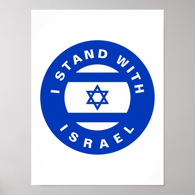 Affiche I Stand with Israel custom text and flag (Devant)