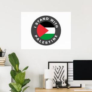 Affiche I Stand with Palestine custom text and flag
