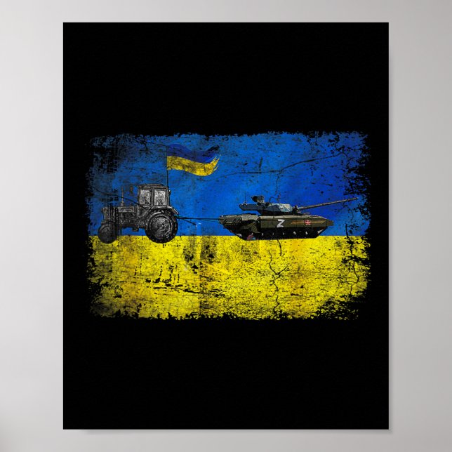 Affiche I Stand With Ukraine Funny Ukrainian Farmer Steals (Devant)