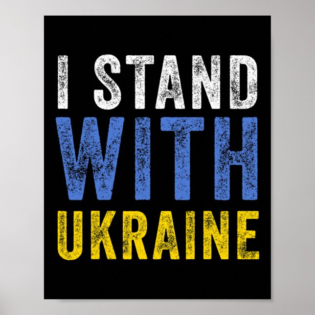 Affiche I Stand With Ukraine Stop Putin Stop War Support U (Devant)