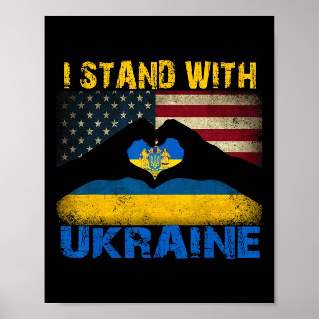 Affiche I Stand With Ukraine Support Ukraine Lover Pride U (Devant)