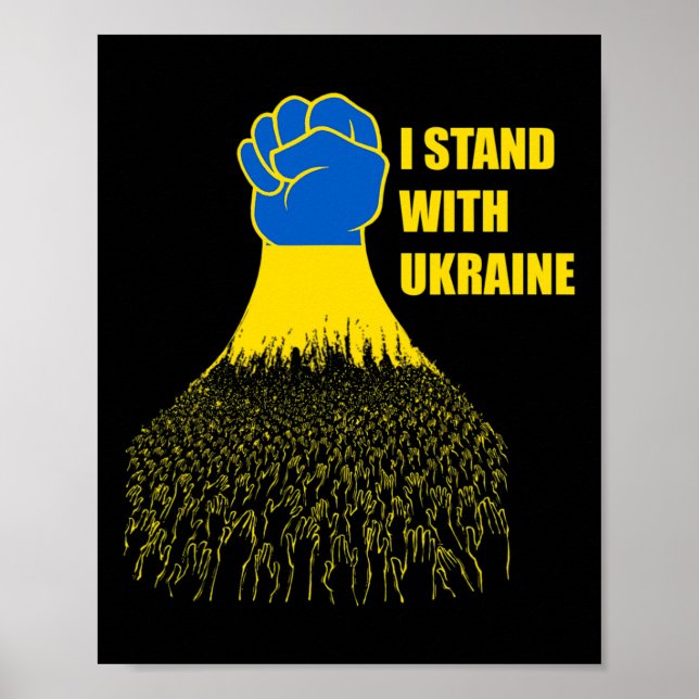 Affiche I Stand With Ukraine - Support Ukraine - Pray For  (Devant)