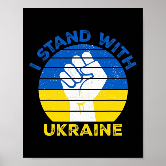 Affiche I Stand With Ukraine - Support Ukraine - Pray For  (Devant)