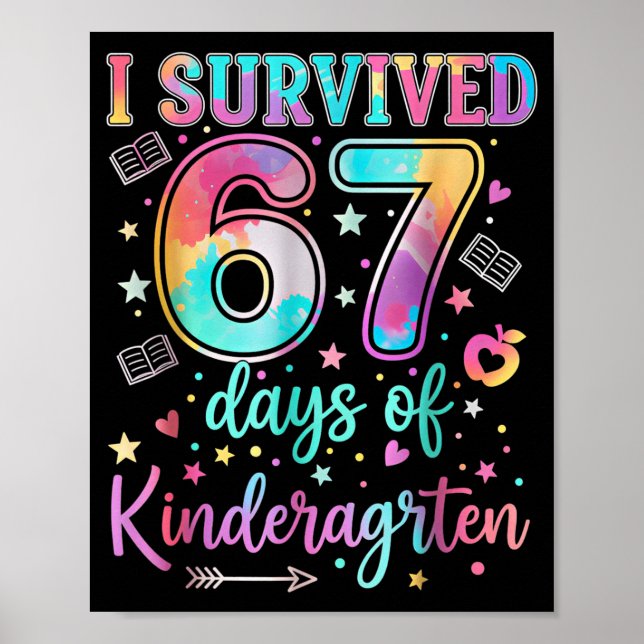 Affiche I Survived 67 Days Of Kindergarten Funny Six Seven (Devant)