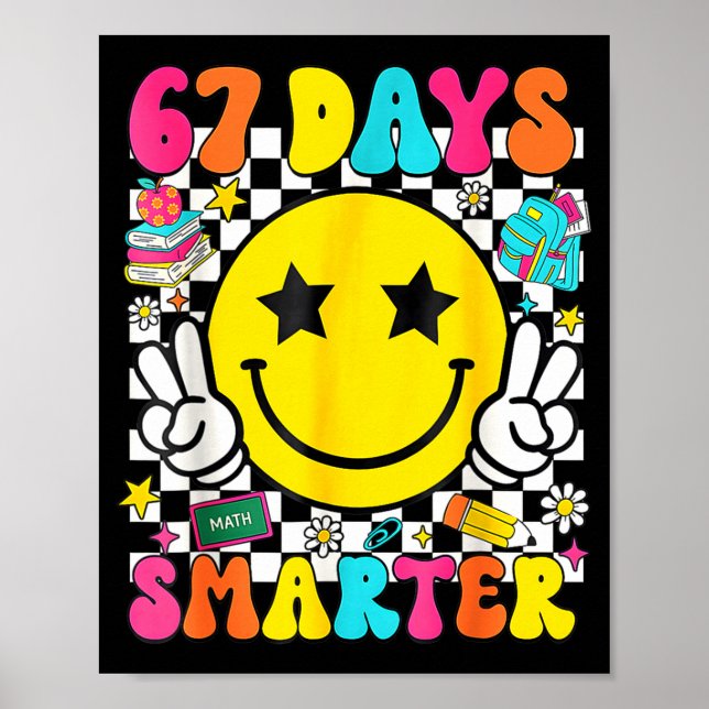 Affiche I Survived 67 Days Of School Funny 67 Meme Teacher (Devant)