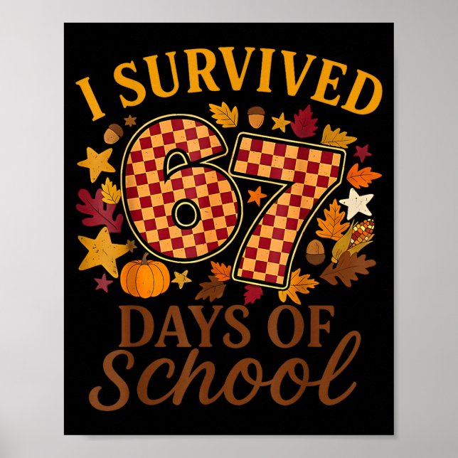 Affiche I Survived 67 Days Of School Funny 6 7 Teachers Th (Devant)