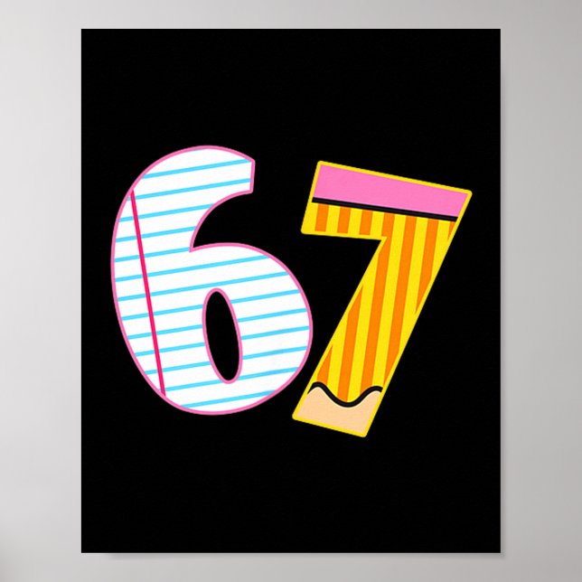 Affiche I Survived 67 Days Of School Funny Meme Teacher 2  (Devant)