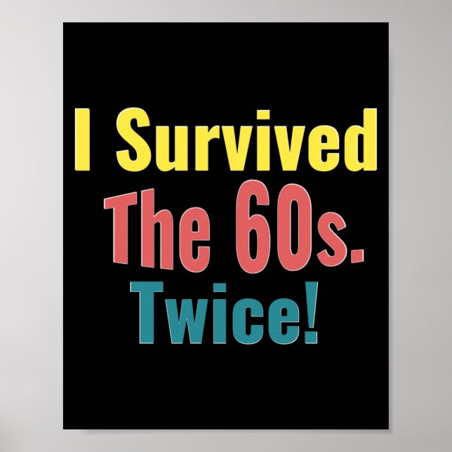 Affiche I Survived The Sixties Twice Birthday  (Devant)